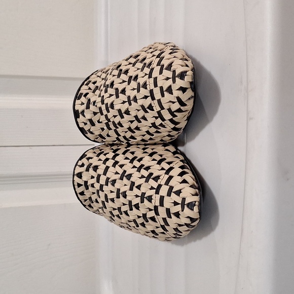 Anthropologie "Nisolo" go-to slip-on flats mules - woven leather - beige/black - Picture 2 of 11